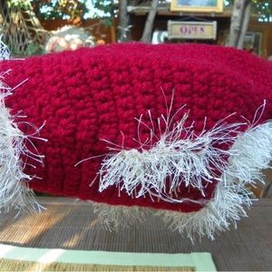 Christmas  Red Dog Sweater with  Fur Trim Santa Sweater Size Medium